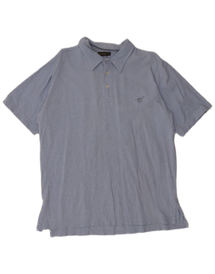 Henry Cottons Mens Polo Shirt Large Blue Cotton