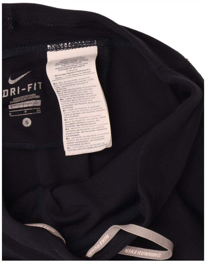 Nike Womens Capri Leggings UK 10 Small Navy Blue Polyester Sports