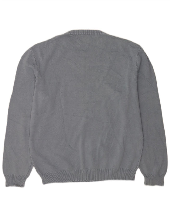 Zara Mens Crew Neck Jumper Sweater XL Grey Cotton