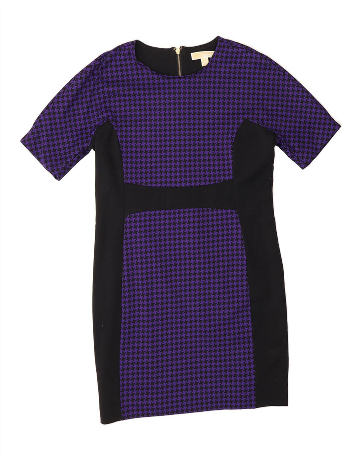 MICHAEL KORS Womens Sheath Dress UK 14 Large Purple Colourblock Polyester Vintage Michael Kors and Second-Hand Michael Kors from Messina Hembry 