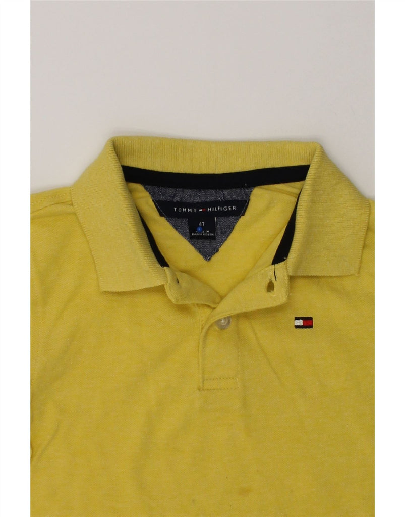 TOMMY HILFIGER Boys Polo Shirt 3-4 Years Yellow Cotton | Vintage Tommy Hilfiger | Thrift | Second-Hand Tommy Hilfiger | Used Clothing | Messina Hembry 