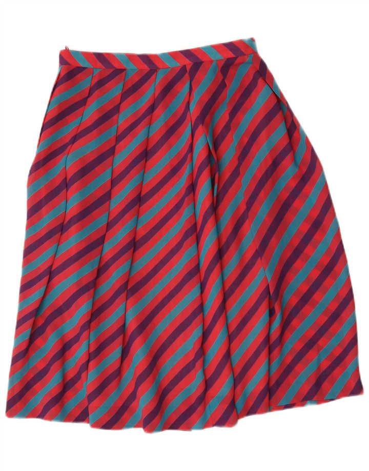 Vintage Womens Flared Skirt IT 46 Large W28 Multicoloured Striped Polyester