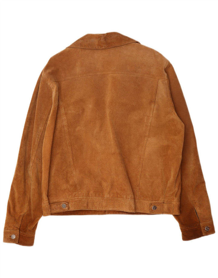Vintage Mens Suede Jacket UK 42 XL Brown Leather