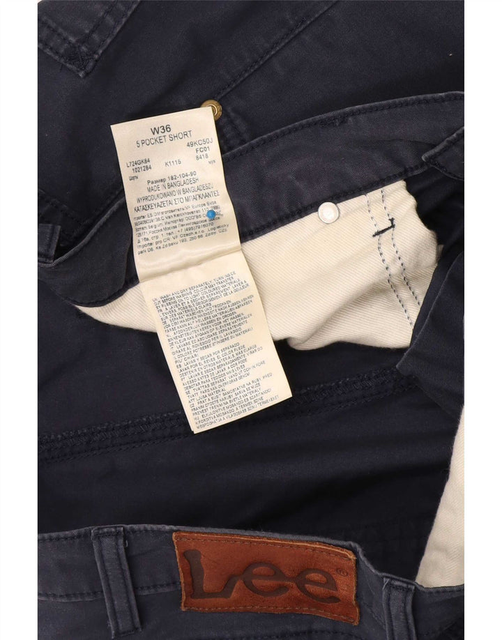 Lee Mens Denim Shorts W36 Large Navy Blue Cotton
