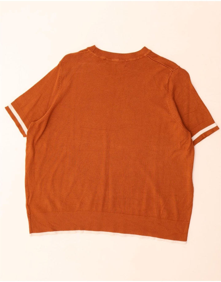 Marks & Spencer Womens Boat Neck Jumper Sweater UK 16 Large Brown