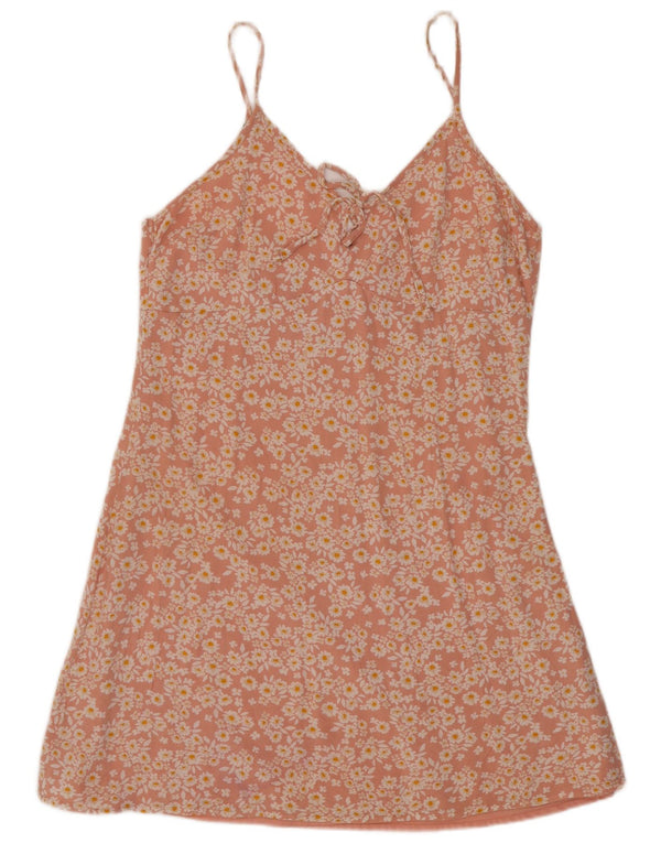 Hollister Womens Slip Dress UK 8 Small Pink Floral Polyester