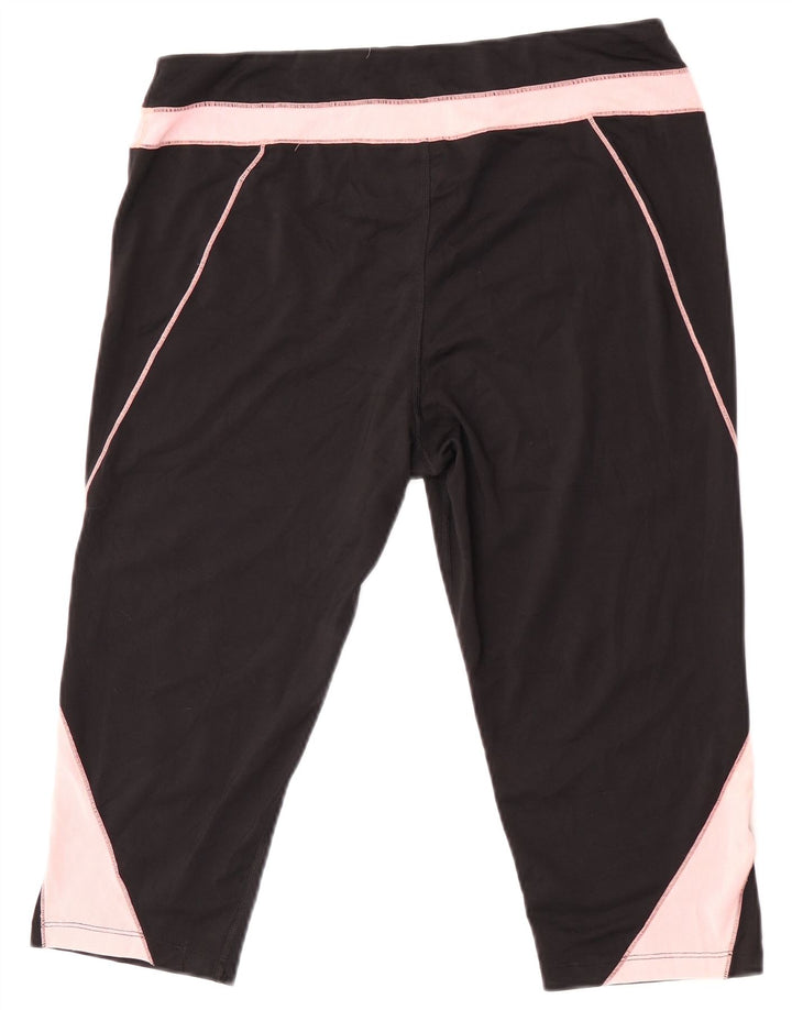 Fila Womens Capri Leggings UK 14 Large Black Colourblock Polyester