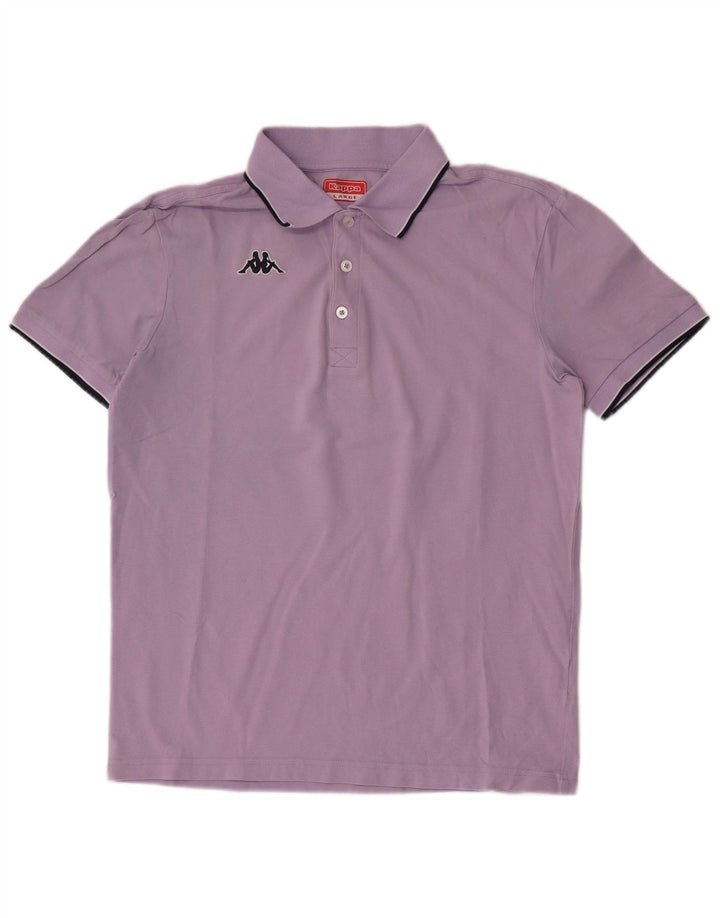 Kappa Mens Polo Shirt Large Purple Cotton