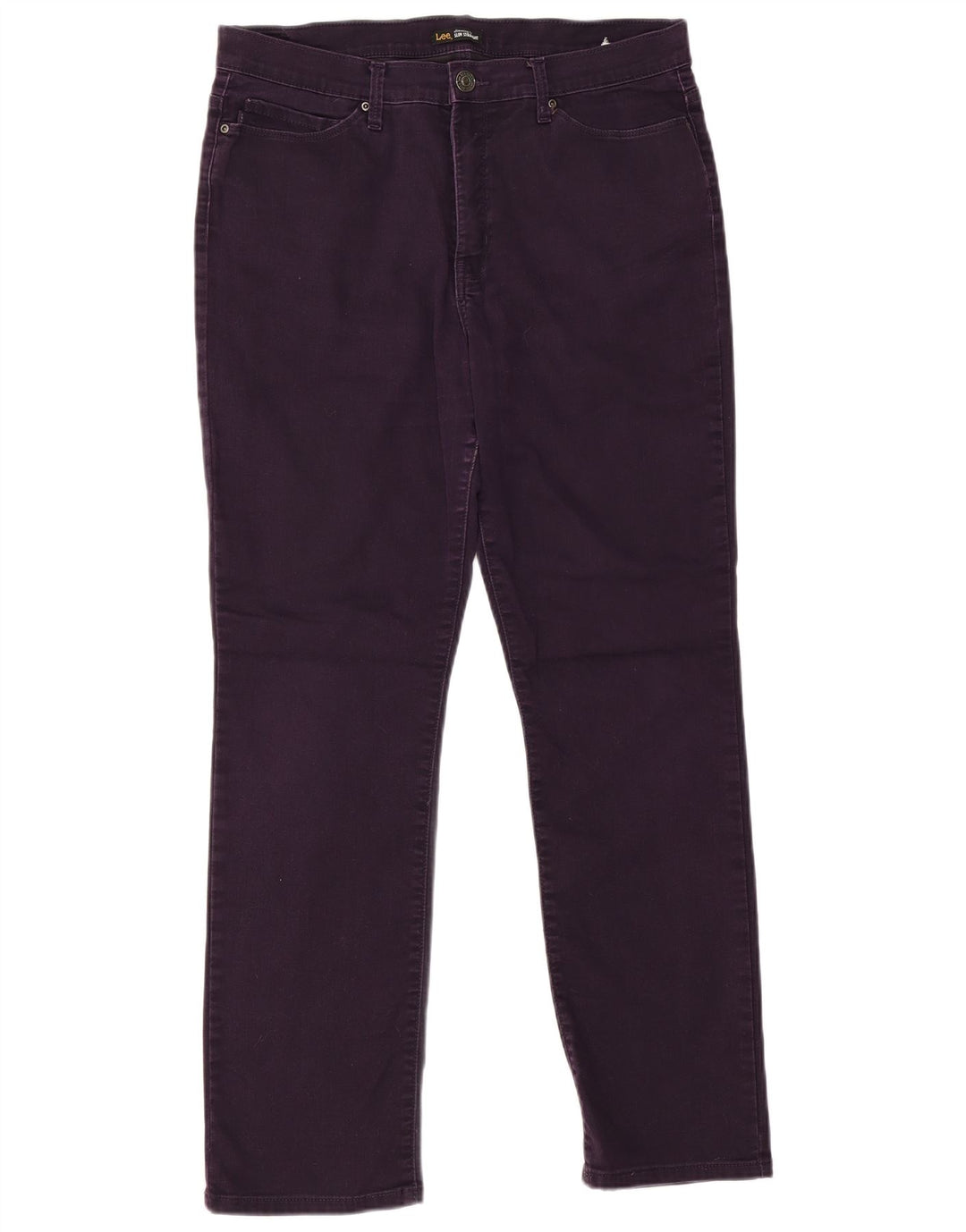 LEE Womens Slim Straight Casual Trousers W32 L32 Purple Cotton