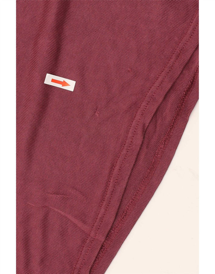 Zara Mens Polo Shirt Large Burgundy Lyocell