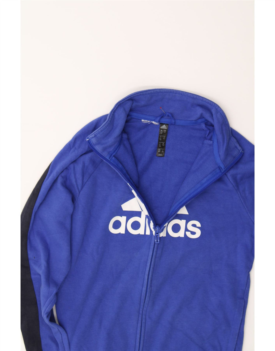 ADIDAS Boys Graphic Tracksuit Top Jacket 11-12 Years Blue Colourblock Vintage Adidas and Second-Hand Adidas from Messina Hembry 