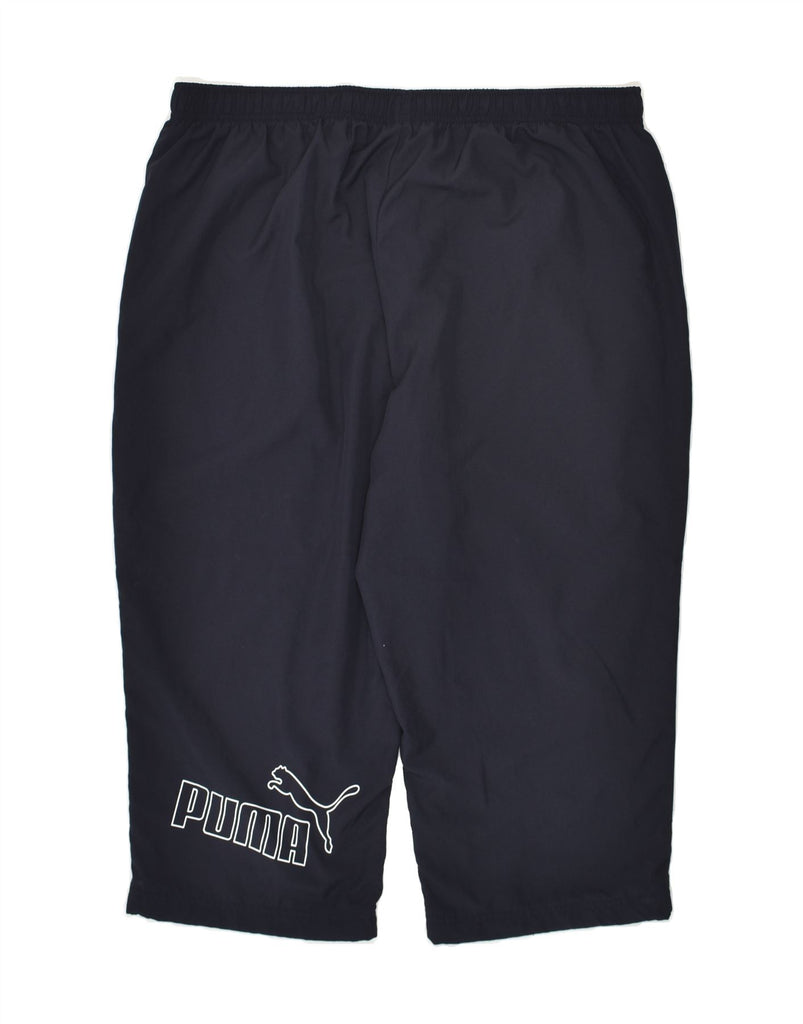 PUMA Mens Graphic Bermuda Sport Shorts XL Navy Blue Polyester | Vintage Puma | Thrift | Second-Hand Puma | Used Clothing | Messina Hembry 