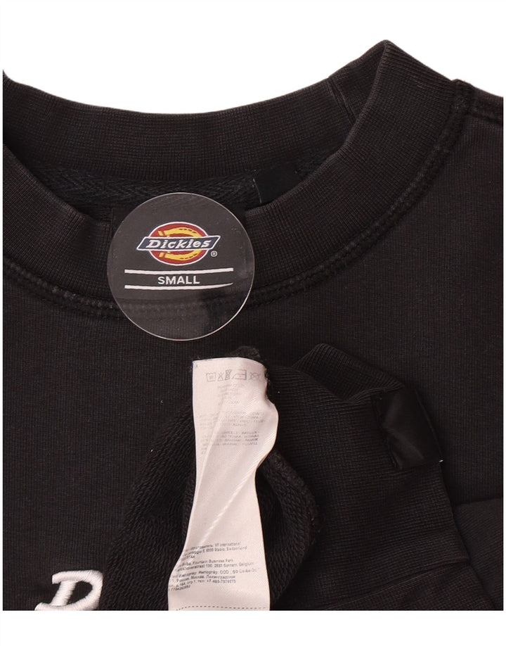Dickies Womens Crop Oversized Sweatshirt Jumper UK 10 Small Black Cotton