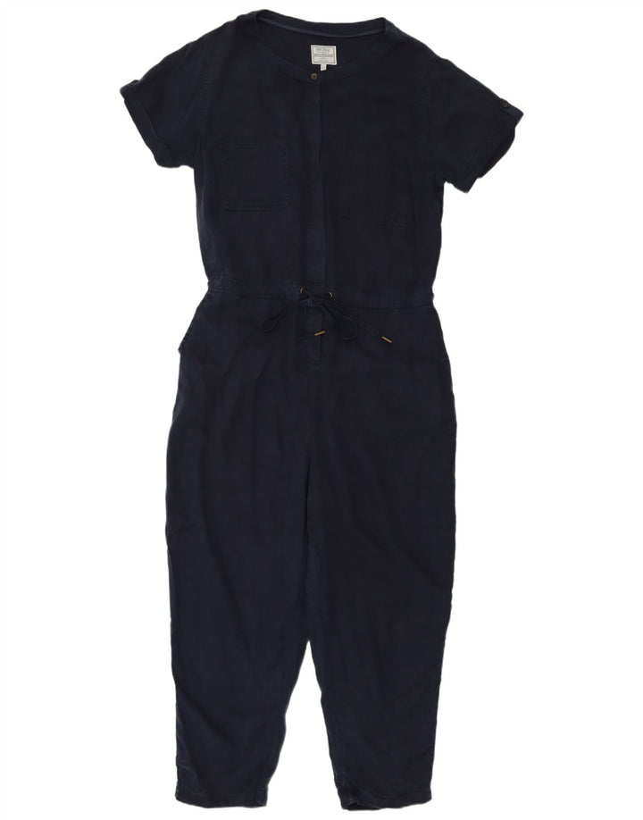 Fat Face Womens Short Sleeve Jumpsuit UK 12 Medium  Navy Blue Lyocell