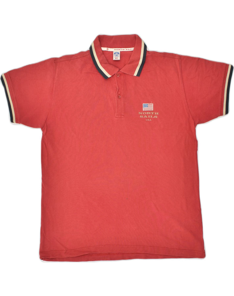 NORTH SAILS Mens Polo Shirt Medium Red Cotton | Vintage North Sails | Thrift | Second-Hand North Sails | Used Clothing | Messina Hembry 