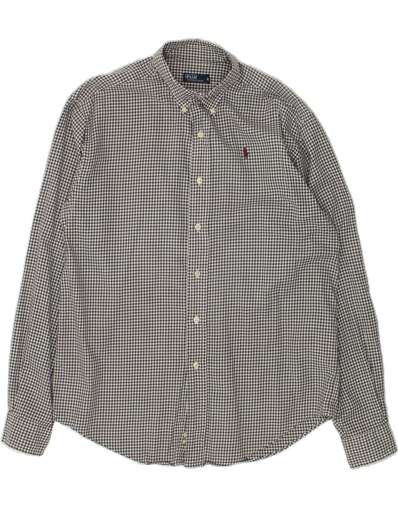 POLO RALPH LAUREN Mens Shirt XL Grey Gingham Cotton | Vintage Polo Ralph Lauren | Thrift | Second-Hand Polo Ralph Lauren | Used Clothing | Messina Hembry 