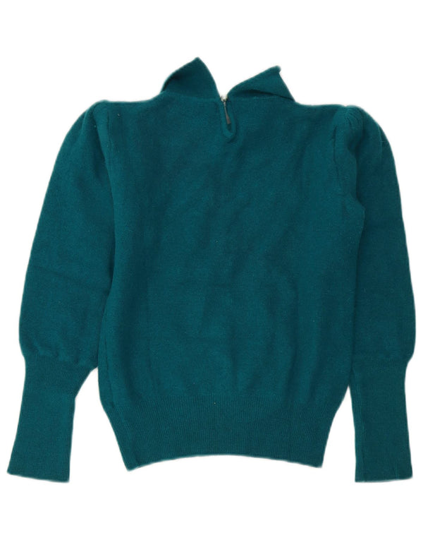 Niki Line Womens Roll Neck Jumper Sweater UK 10 Small Blue Angora