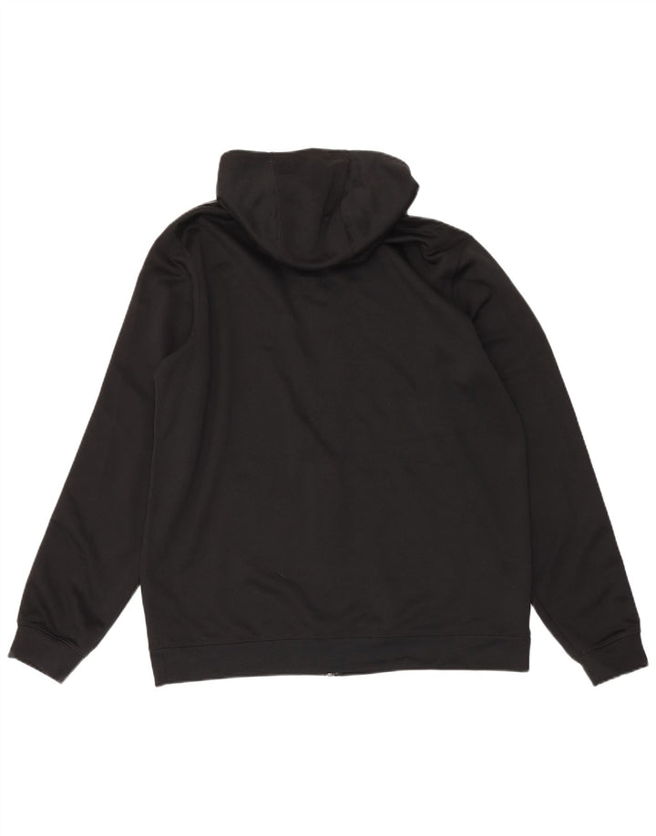 NIKE Mens Graphic Zip Hoodie Sweater Large Black Polyester