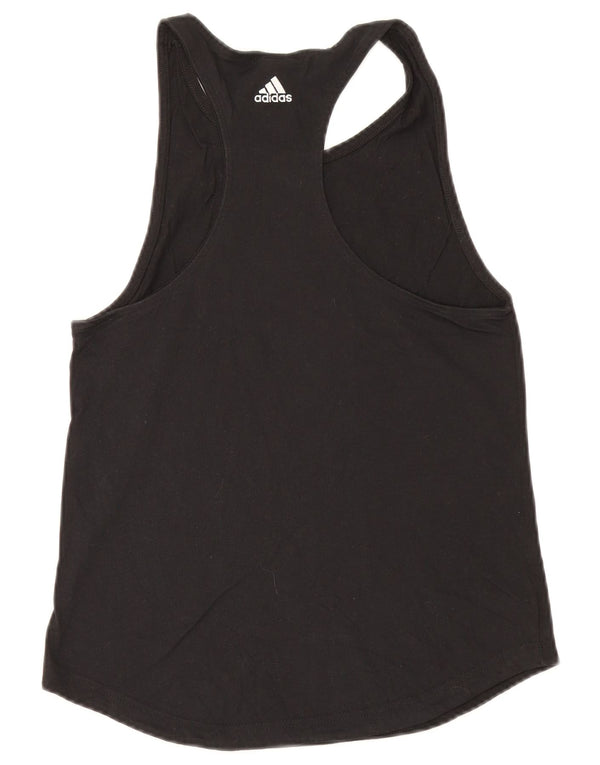 Adidas Womens Graphic Vest Top UK 8/10 Small Black Cotton