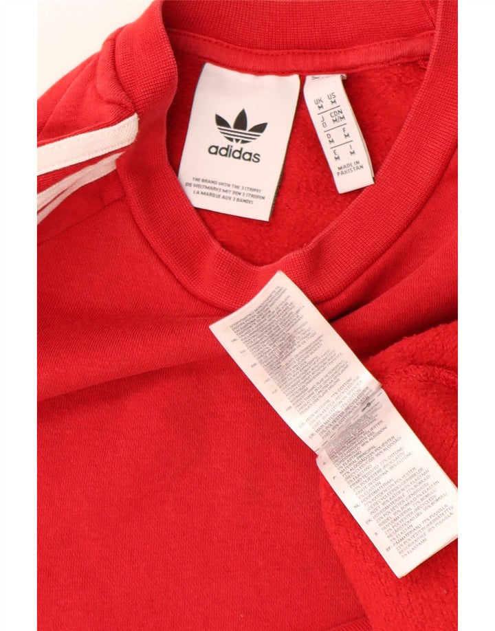 Adidas Mens Sweatshirt Jumper Medium Red Cotton