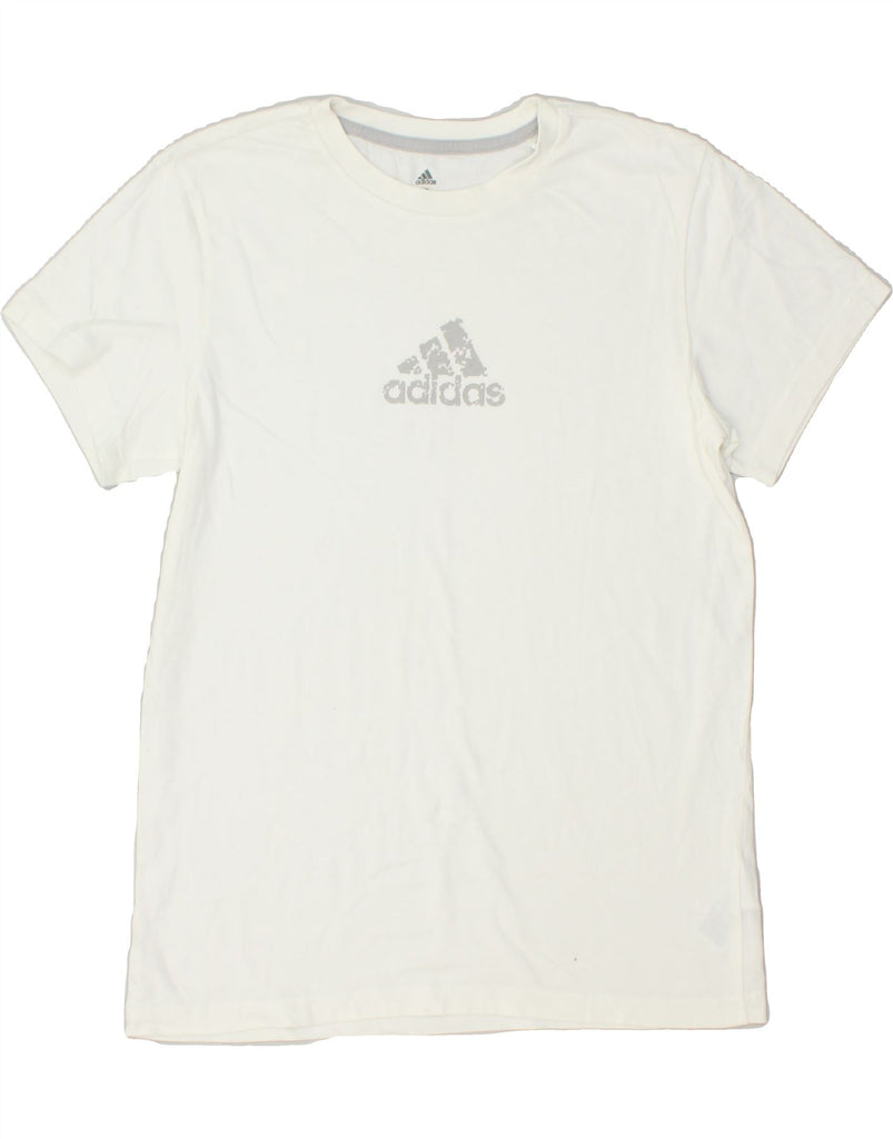 ADIDAS Womens Loose Fit T-Shirt Top UK 8/10 Small White Cotton | Vintage Adidas | Thrift | Second-Hand Adidas | Used Clothing | Messina Hembry 