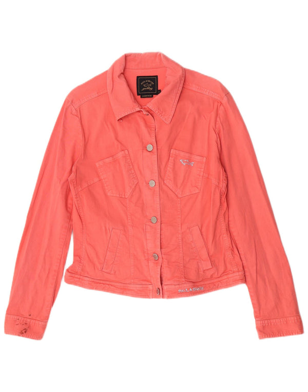 Paul & Shark Womens Yachting Denim Jacket UK 10 Small Pink