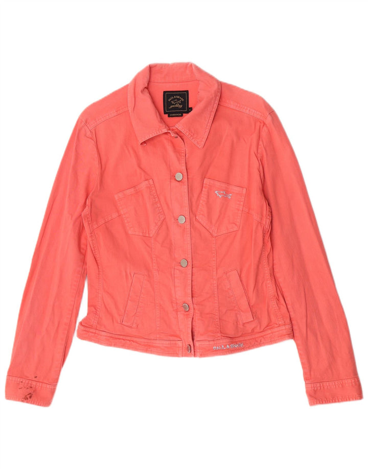 Paul & Shark Womens Yachting Denim Jacket UK 10 Small Pink