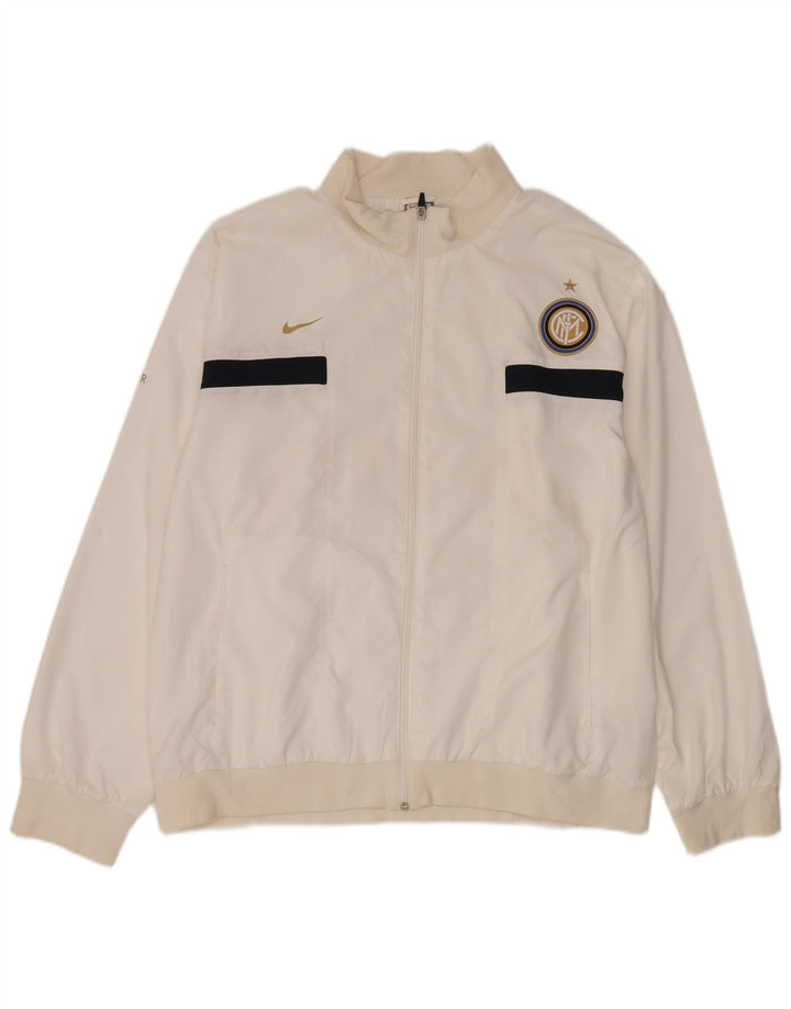 Nike Mens Inter Milan Tracksuit Top Jacket UK 45/47 XL Off White Polyester