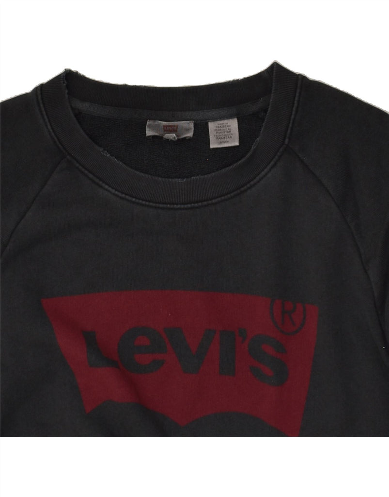 LEVI'S Mens Graphic Sweatshirt Jumper Small Navy Blue Cotton | Vintage Levi's | Thrift | Second-Hand Levi's | Used Clothing | Messina Hembry 