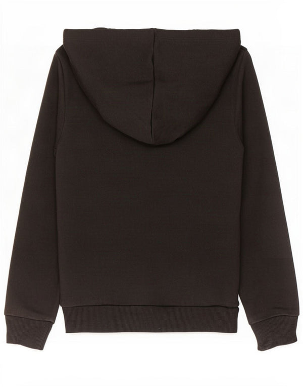 Puma Girls Graphic Zip Hoodie Sweater 11-12 Years Black Cotton