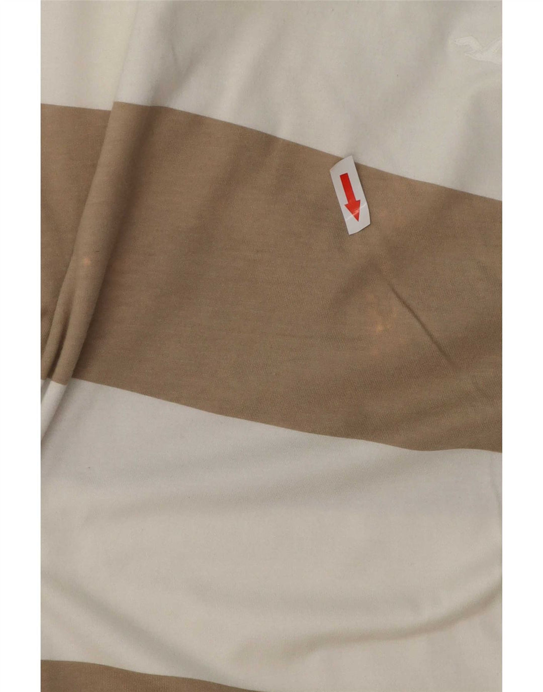 Hollister Mens T-Shirt Top Medium Brown Striped Cotton