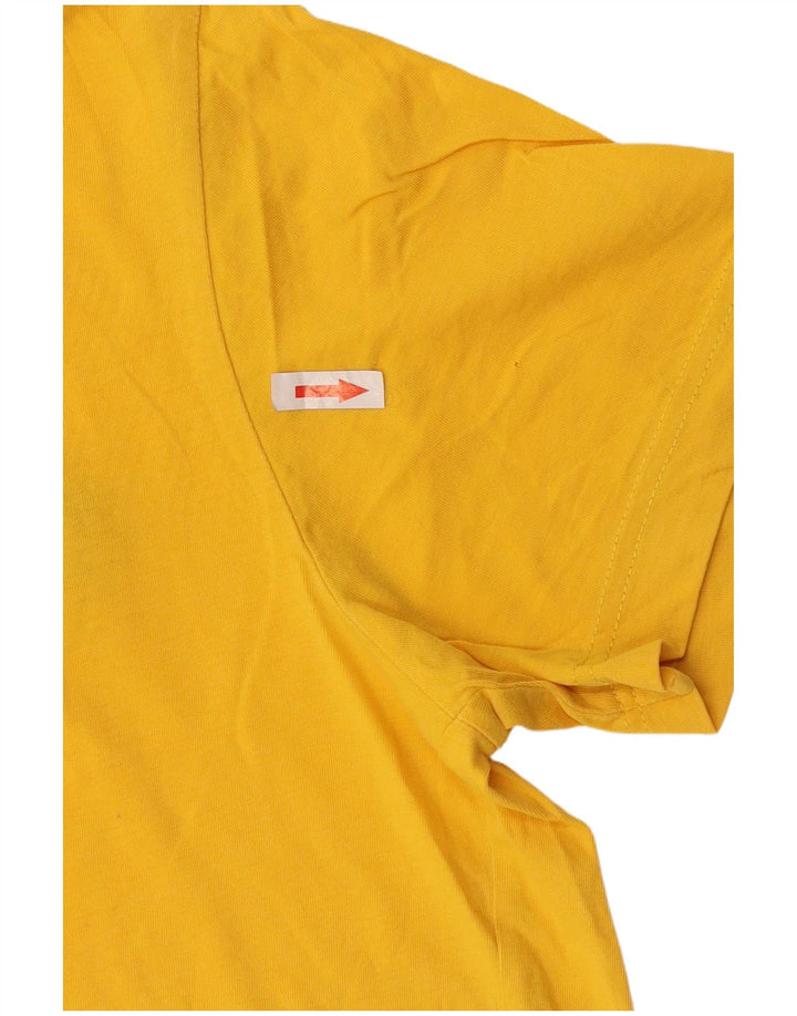 Champion Mens Graphic T-Shirt Top Medium Yellow
