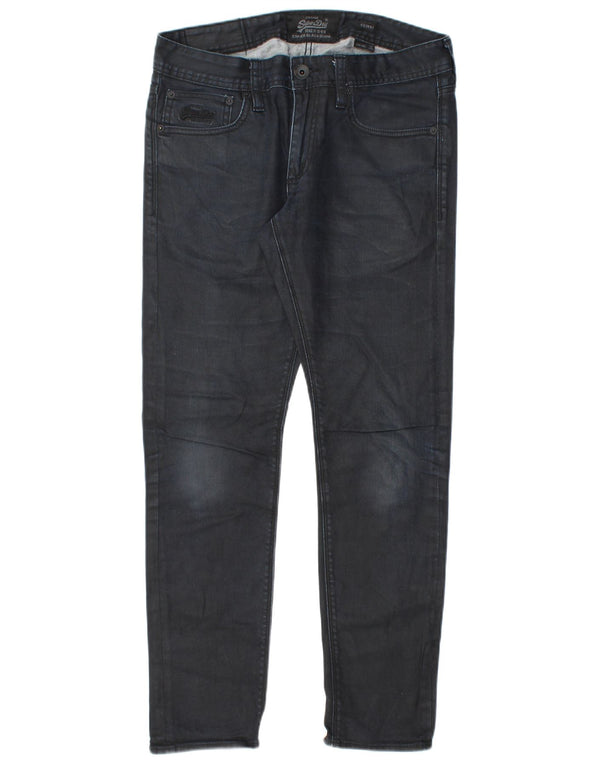 Superdry Mens Skinny Jeans W32 L30 Navy Blue Cotton