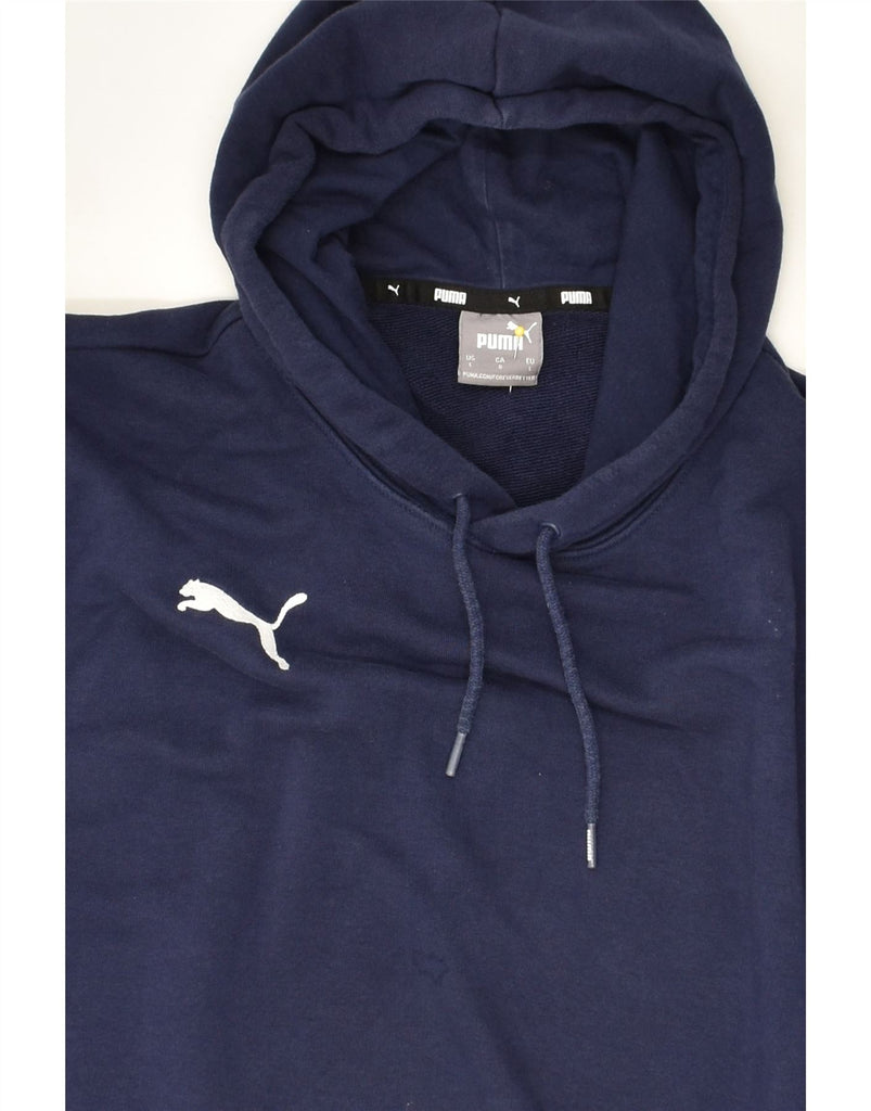 PUMA Mens Hoodie Jumper Large Navy Blue Cotton | Vintage Puma | Thrift | Second-Hand Puma | Used Clothing | Messina Hembry 