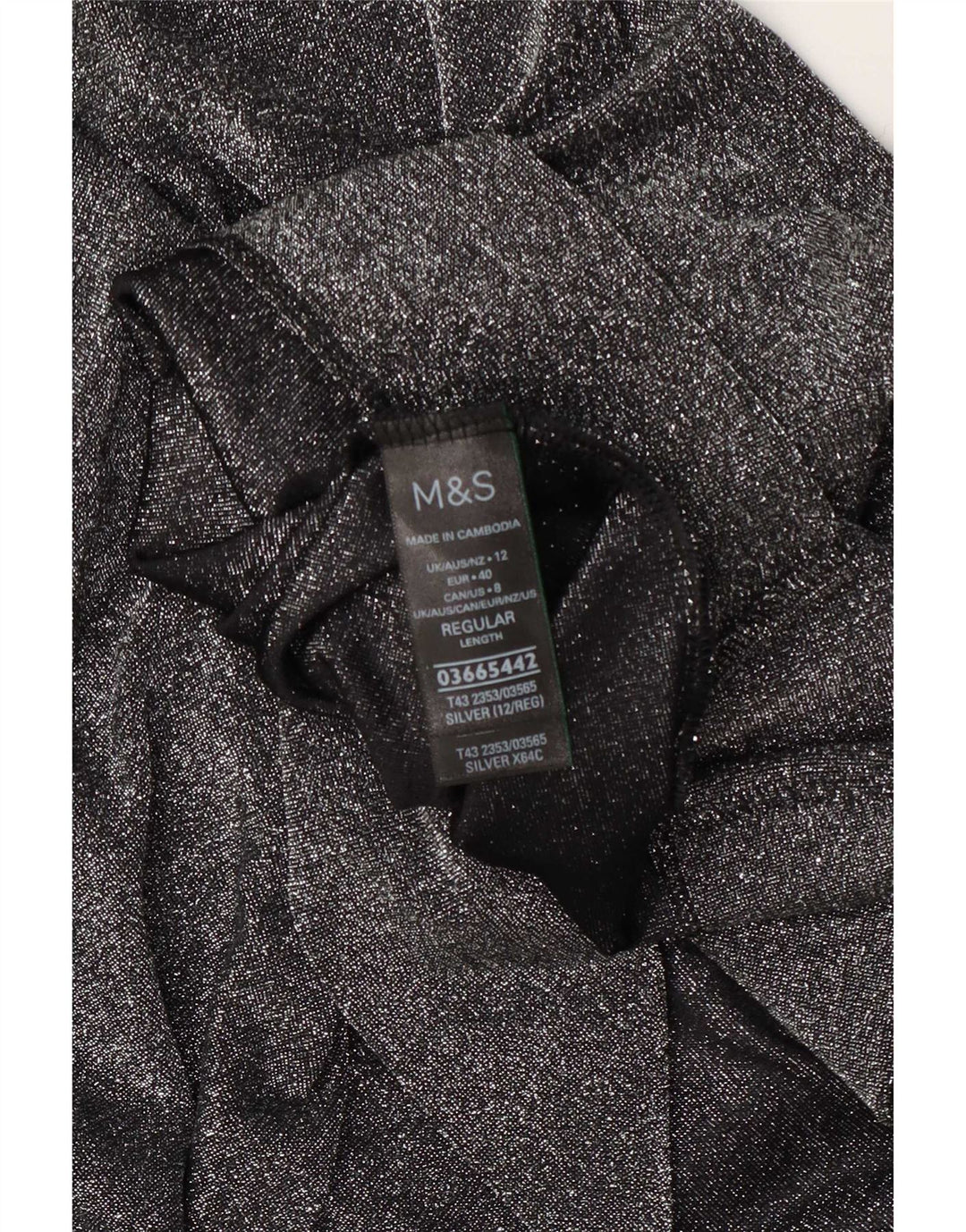 Marks & Spencer Womens Oversized Top 3/4 Sleeve UK 12 Medium Silver Flecked