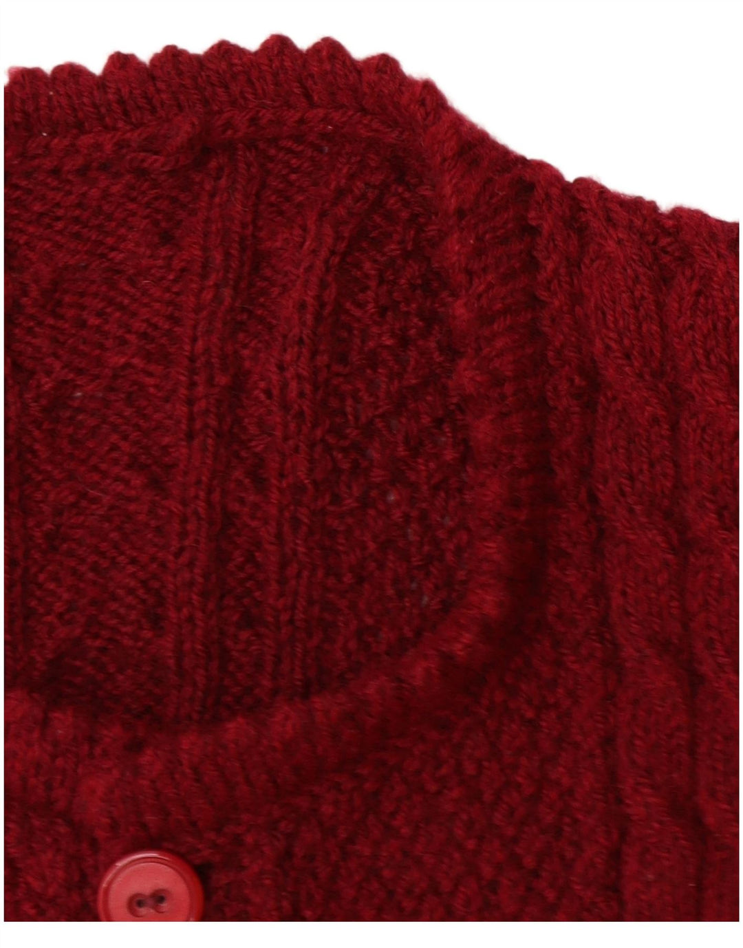 VINTAGE Womens Cardigan Sweater UK 14 Large Burgundy