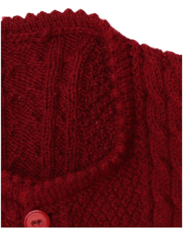 VINTAGE Womens Cardigan Sweater UK 14 Large Burgundy