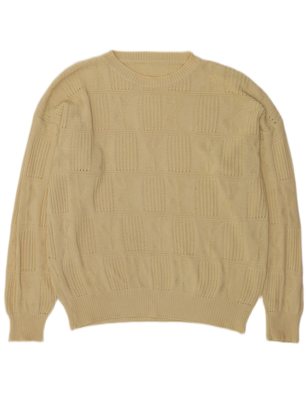 Vintage Mens Crew Neck Jumper Sweater XL Yellow