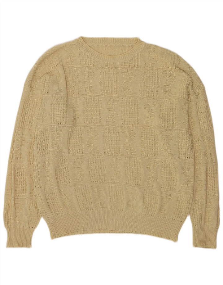 Vintage Mens Crew Neck Jumper Sweater XL Yellow