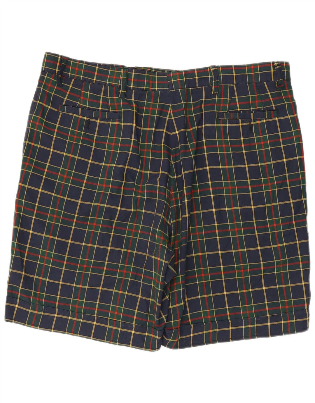 BELFE & BELFE Mens Chino Shorts IT 54 2XL W38 Navy Blue Check Polyester