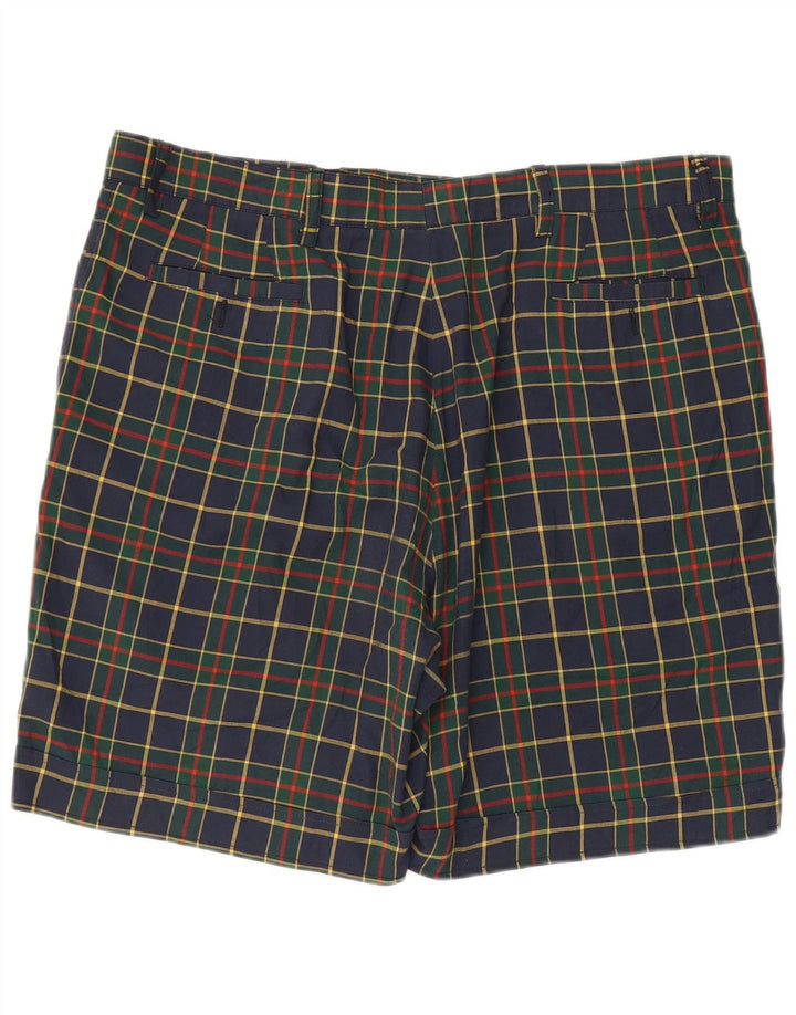 BELFE & BELFE Mens Chino Shorts IT 54 2XL W38 Navy Blue Check Polyester