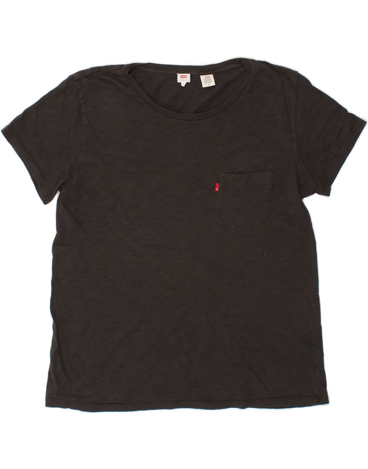 LEVI'S Womens T-Shirt Top UK 16 Large Black Vintage Levi's and Second-Hand Levi's from Messina Hembry 