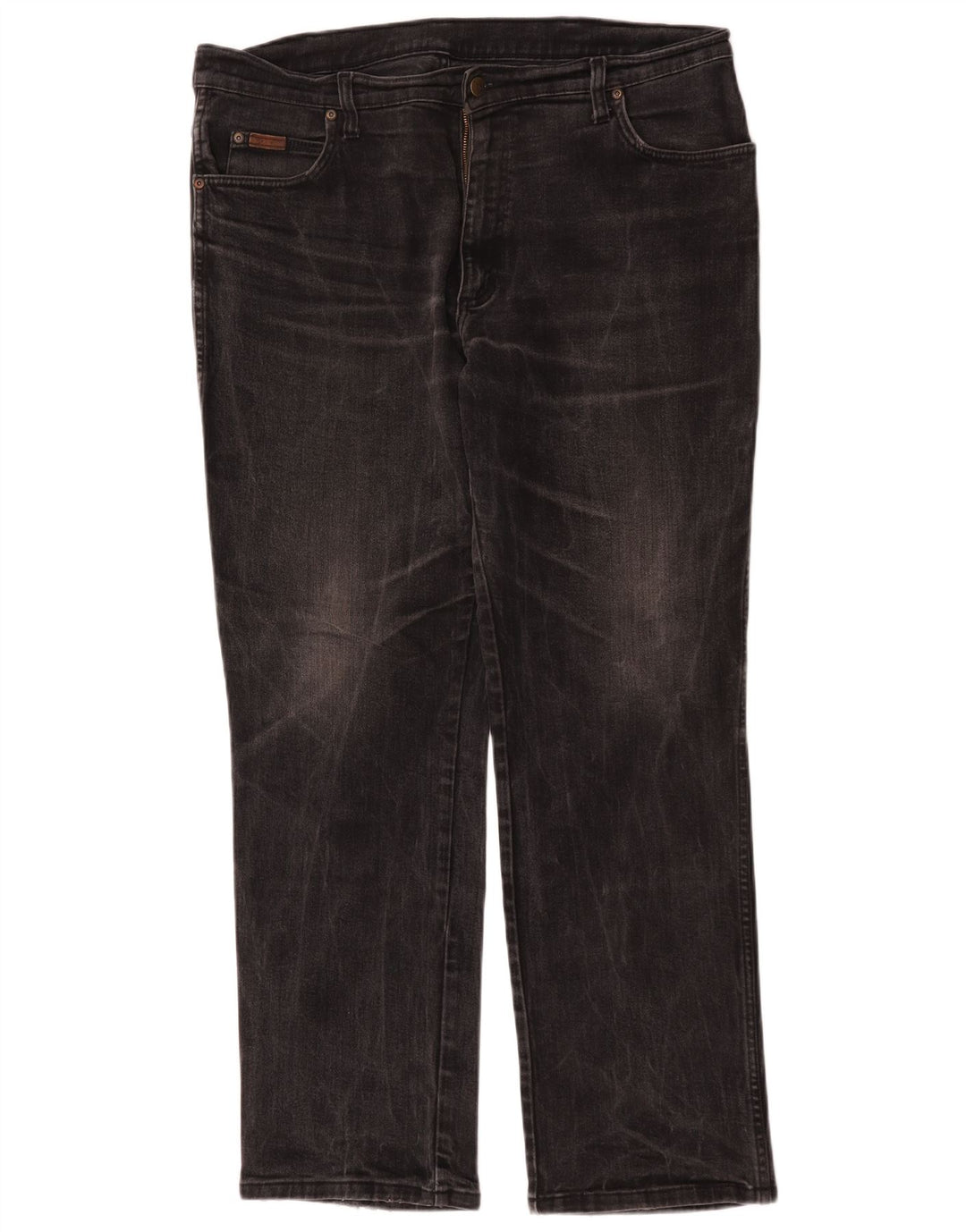 Wrangler Mens Texas Stretch Straight Jeans W38 L32 Black Cotton