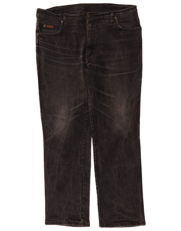 Wrangler Mens Texas Stretch Straight Jeans W38 L32 Black Cotton