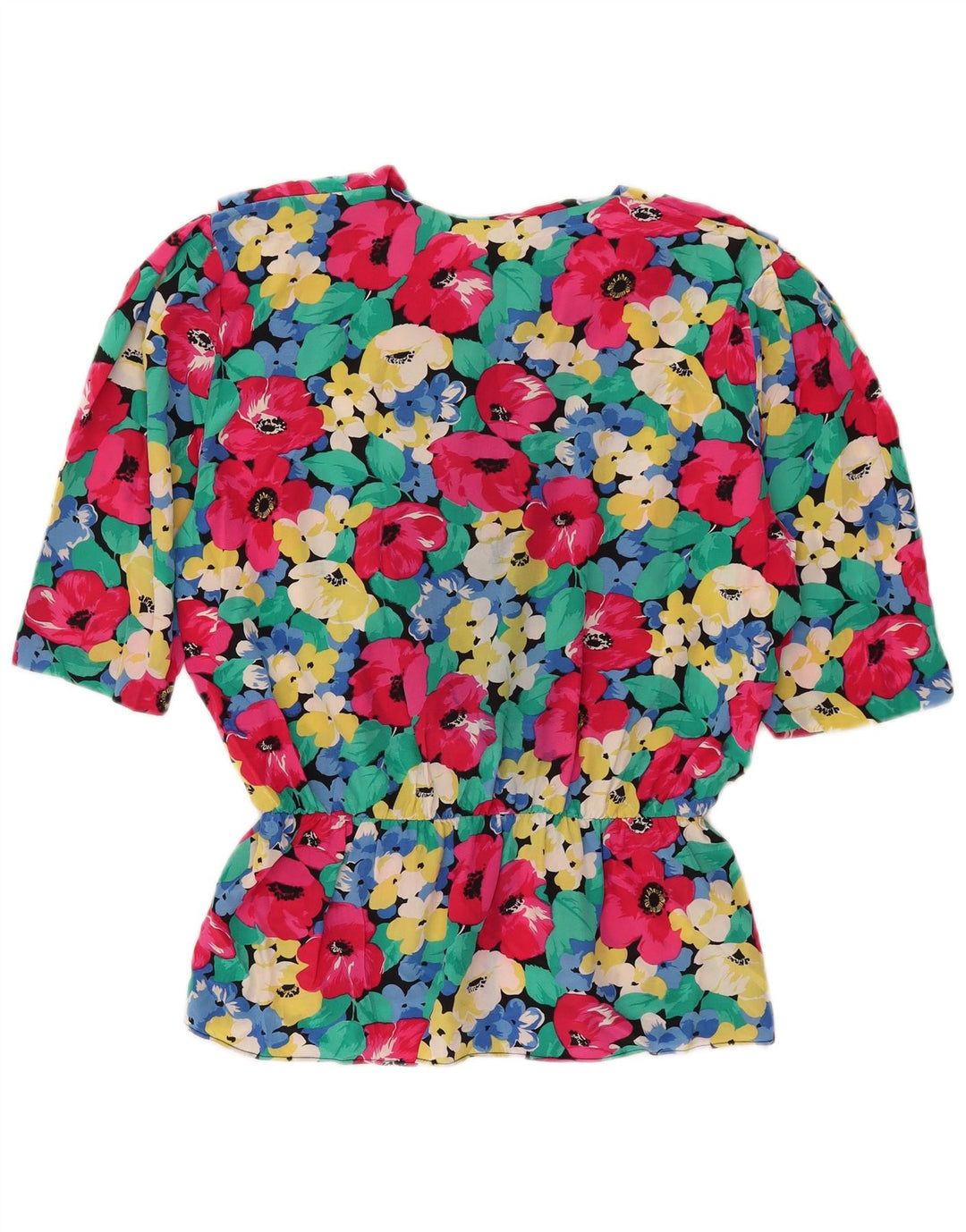 Vintage Womens 3/4 Sleeve Blouse Top IT 46 Large Multicoloured Floral