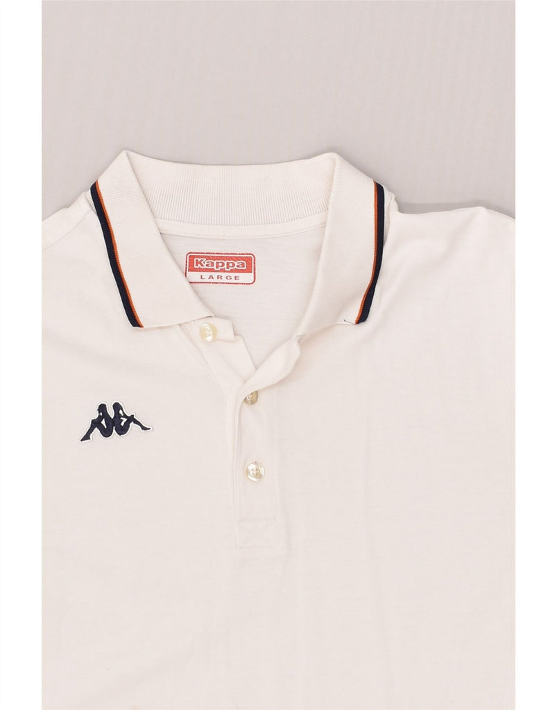 KAPPA Mens Polo Shirt Large White | Vintage Kappa | Thrift | Second-Hand Kappa | Used Clothing | Messina Hembry 