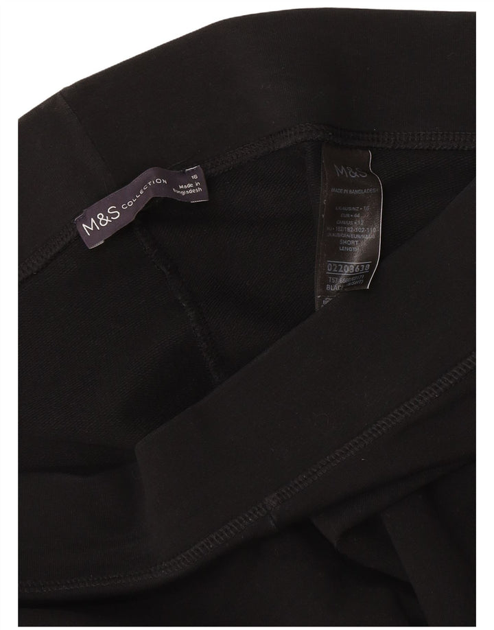 Marks & Spencer Womens Leggings UK 16 Large Black Cotton