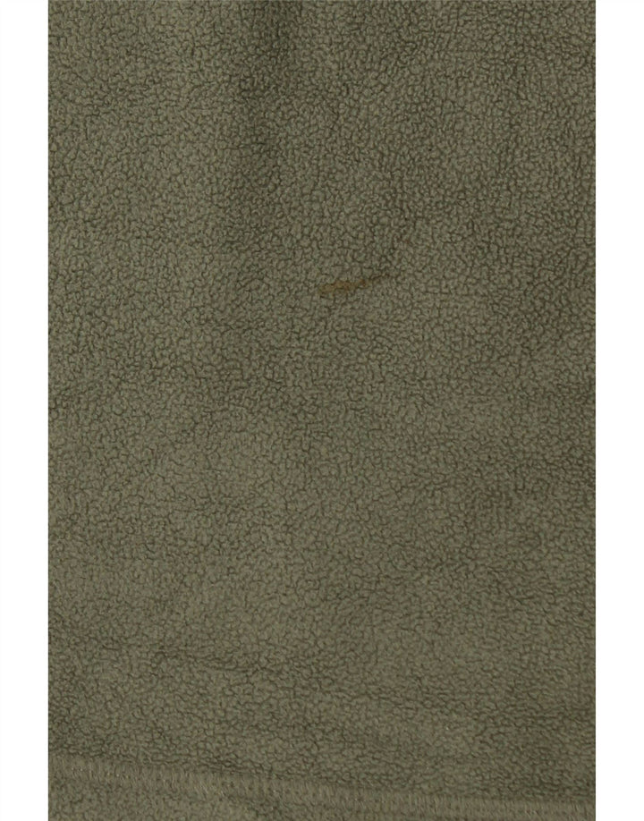 Eddie Bauer Mens Zip Neck Fleece Jumper Medium Khaki Polyester