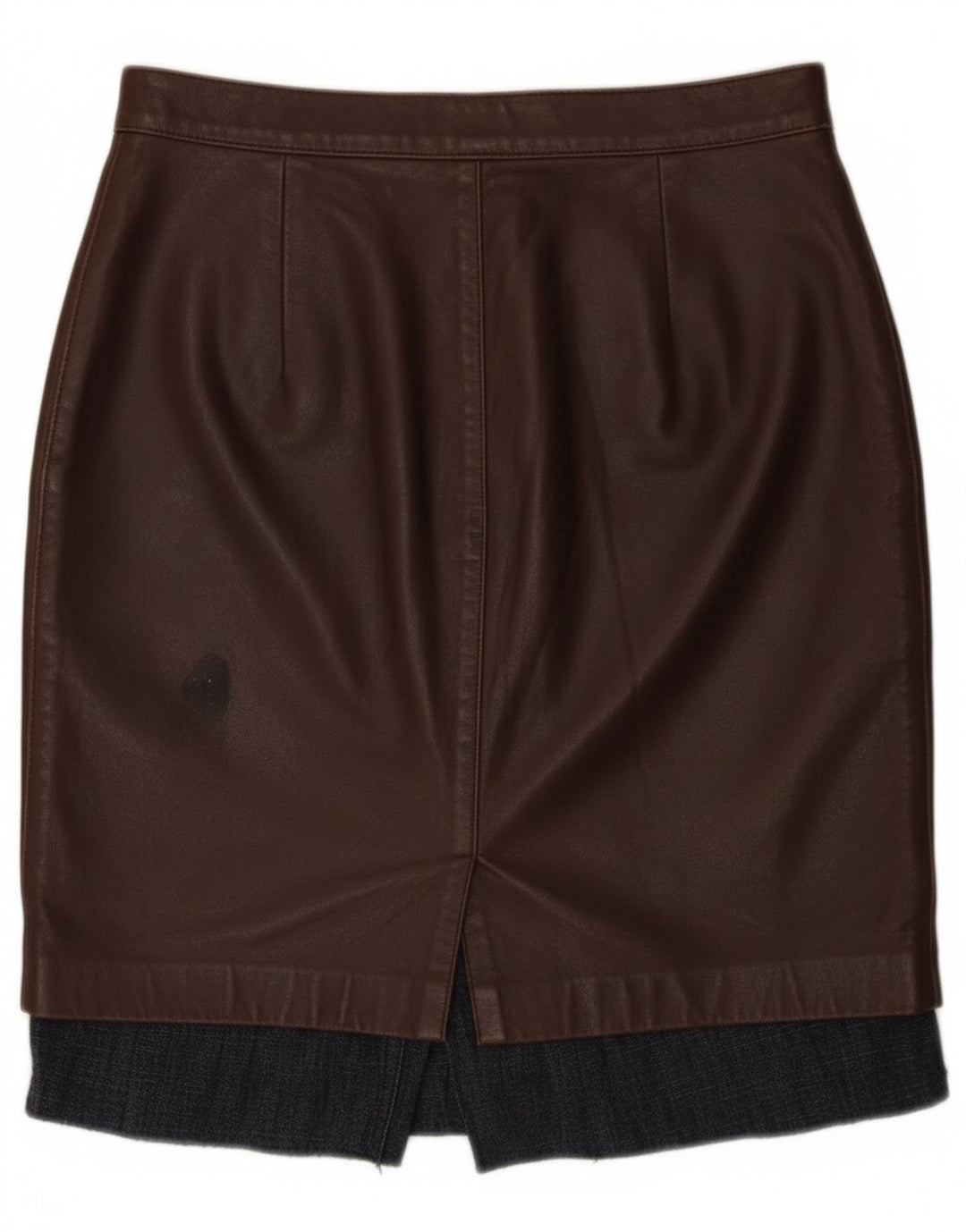 Vintage Womens Leather Skirt W28 Medium Brown Leather