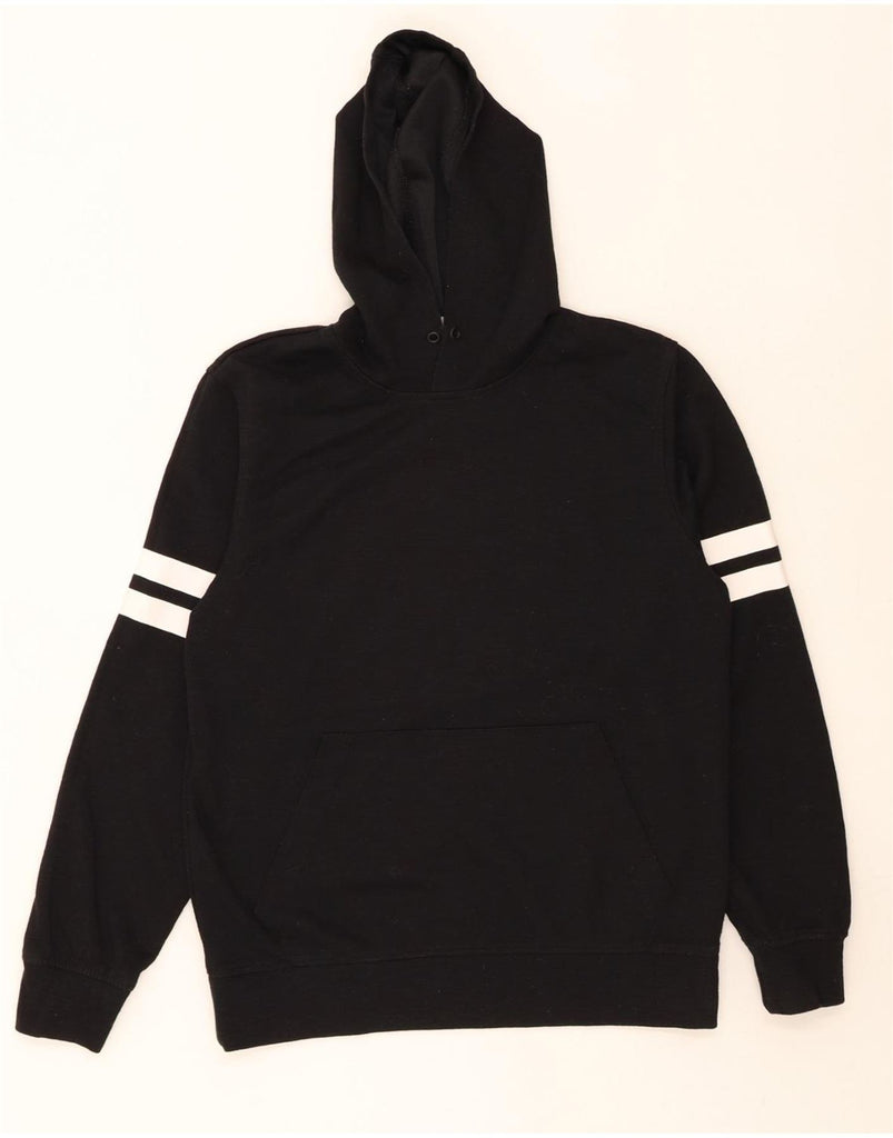JACK & JONES Mens Hoodie Jumper Medium Black Striped Cotton Vintage Jack & Jones and Second-Hand Jack & Jones from Messina Hembry 
